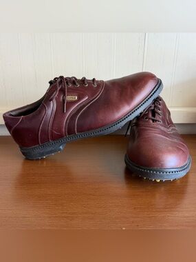 Footjoy SuperLites Men’s 10.5W Mahogany Leather Golf Shoes Athletic Outdoor
